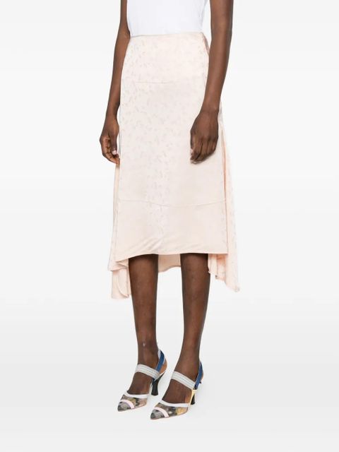 Victoria Beckham floral-pattern midi skirt - Pink