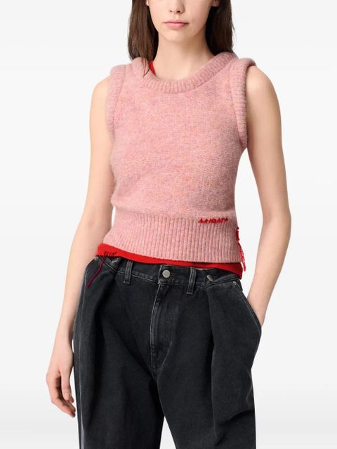Axel Arigato Anna ribbed-hem cropped sleeveless vest - Pink