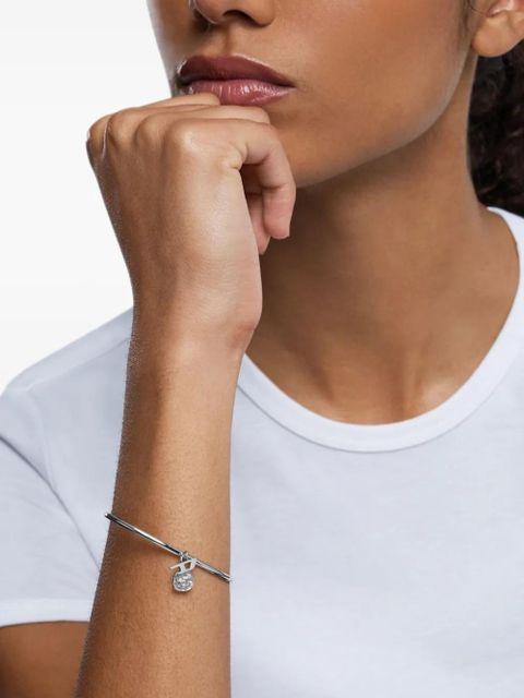 Diesel rose-charm bangle bracelet - Grey