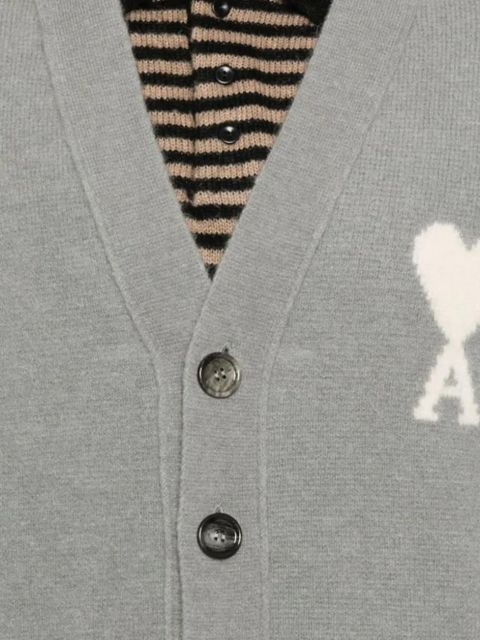 AMI Paris Ami de Coeur button cardigan - Grey