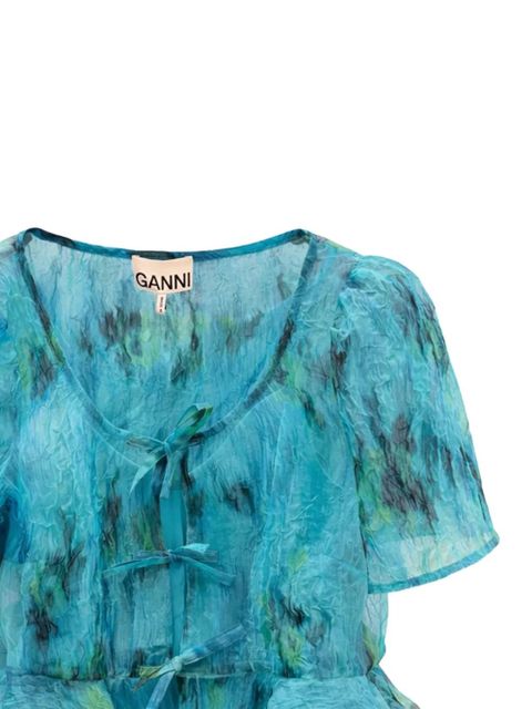 GANNI printed peplum blouse - Blue - zdjęcie produktu nr 2