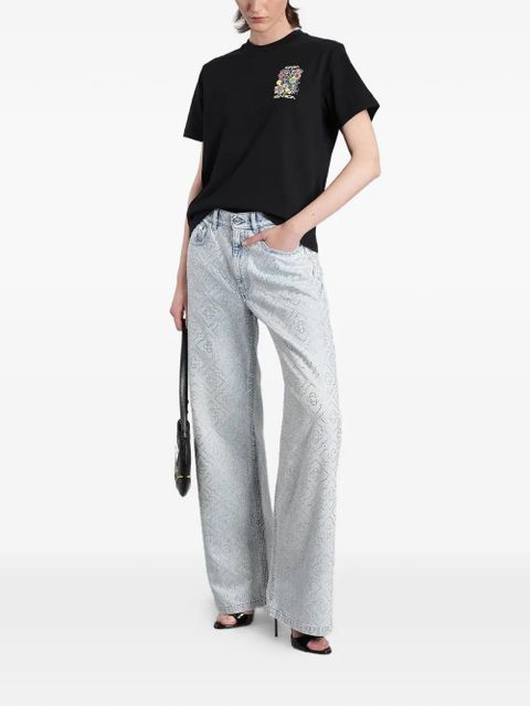 Casablanca crystal-embellished monogram jeans - Blue - zdjęcie produktu nr 2