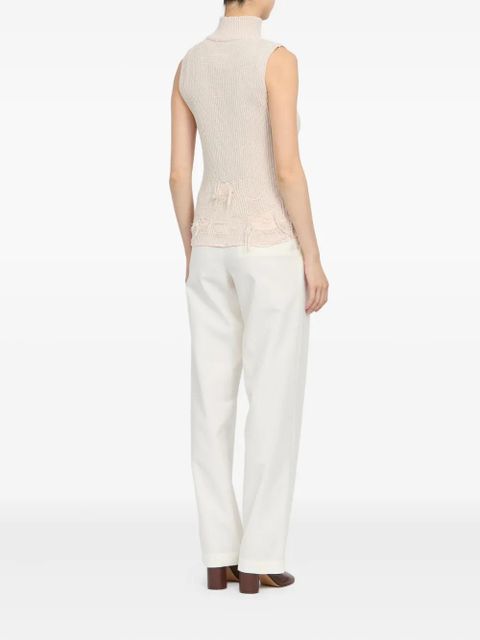 MM6 Maison Margiela zip-up distressed knitted vest - Pink