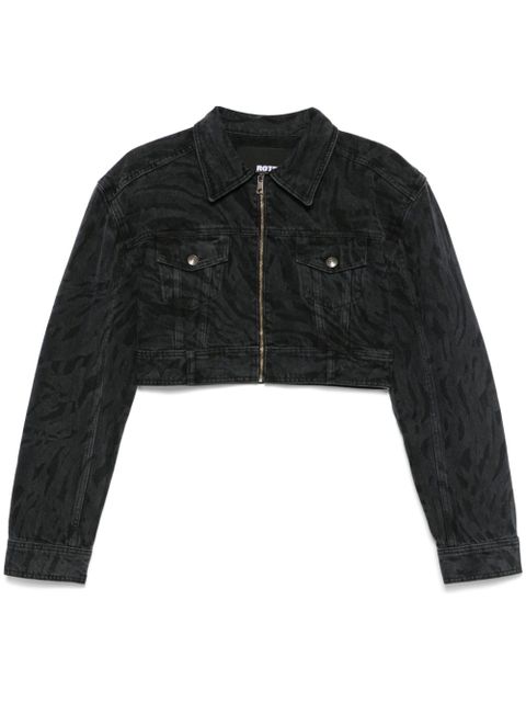 ROTATE BIRGER CHRISTENSEN zebra-print denim jacket - Black - zdjęcie produktu nr 1