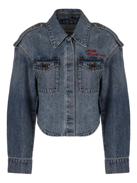 Self-Portrait studded cropped jacket - Blue - zdjęcie produktu nr 1