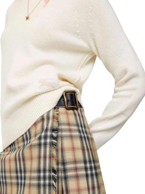 Burberry elbow-patch equestrian-knight sweater - Neutrals