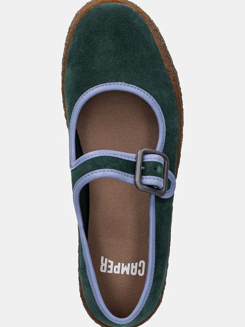 Camper baleriny zamszowe Peu Terreno kolor zielony K201825-002