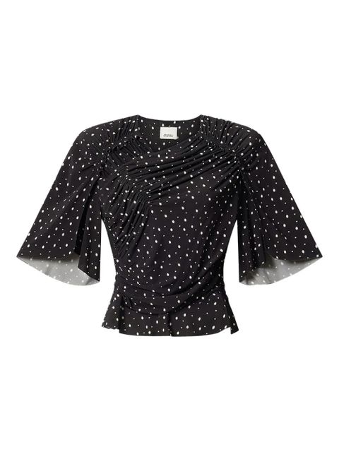 ISABEL MARANT draped polka dot top - Black - zdjęcie produktu nr 1