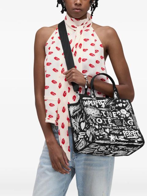 Marc Jacobs The Medium Punk Scribble Canvas tote bag - Black - zdjęcie produktu nr 2