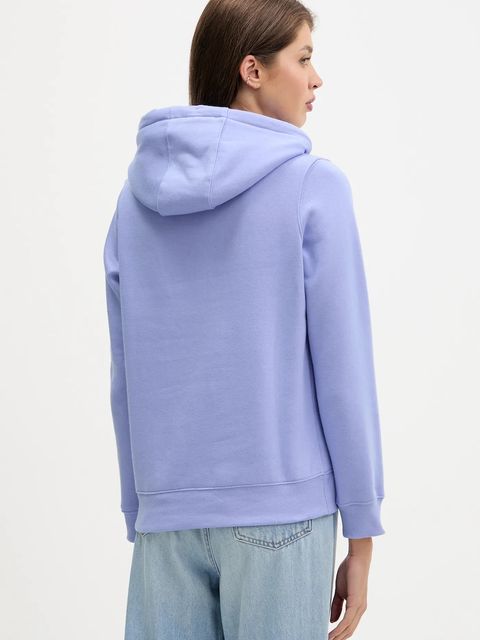 Tommy Jeans bluza damska kolor zielony z kapturem gładka DW0DW19958