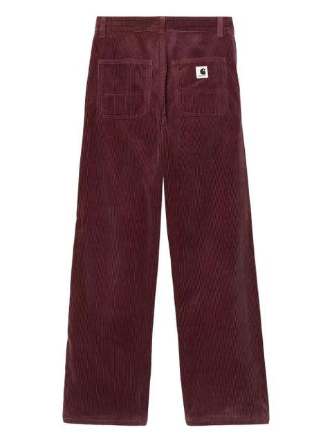 Carhartt WIP corduroy-texture logo-patch trousers - Red - zdjęcie produktu nr 2