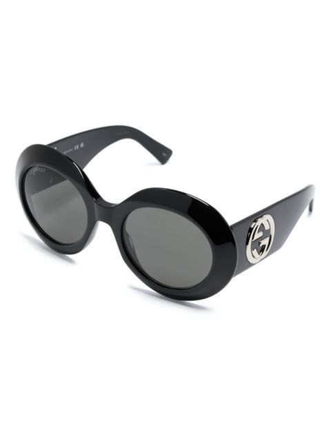 Gucci Eyewear Interlocking G oval-frame sunglasses - Black