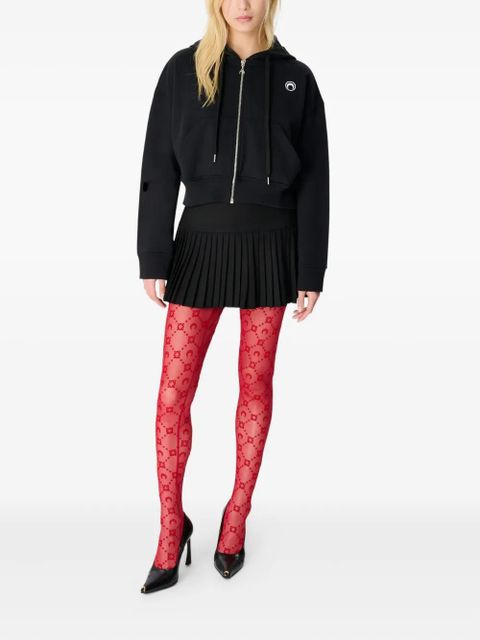 Marine Serre moonogram mesh tights - Red