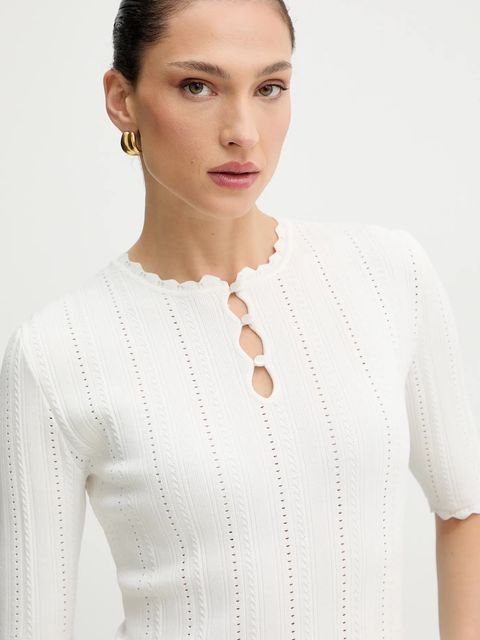 Morgan sweter damski kolor biały lekki MADIN