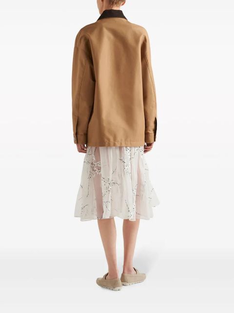 Prada triangle-logo canvas blouson jacket - Brown