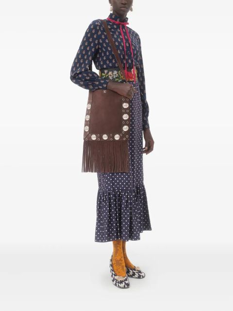 Valentino Garavani Plus de Pois twill midi skirt - Blue - zdjęcie produktu nr 2