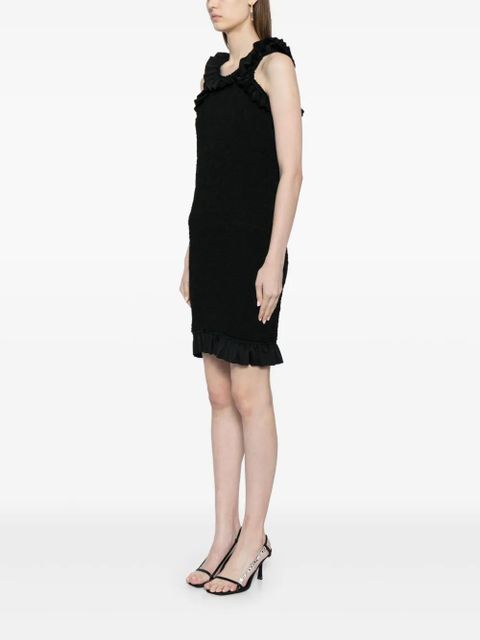 Alexander Wang ruffle-hem smocked mini dress - Black - zdjęcie produktu nr 2