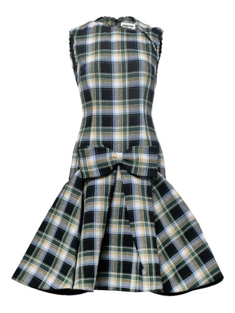 SHUSHU/TONG asymmetric checked dress - Green - zdjęcie produktu nr 1