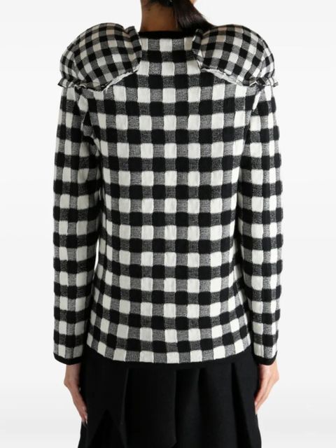 Comme Des Garçons gingham padded-shoulder jumper - Black