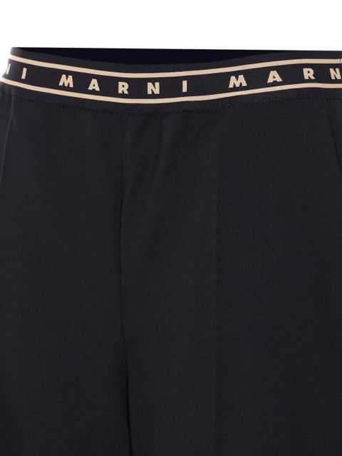Marni elasticated logo-band trousers - Black