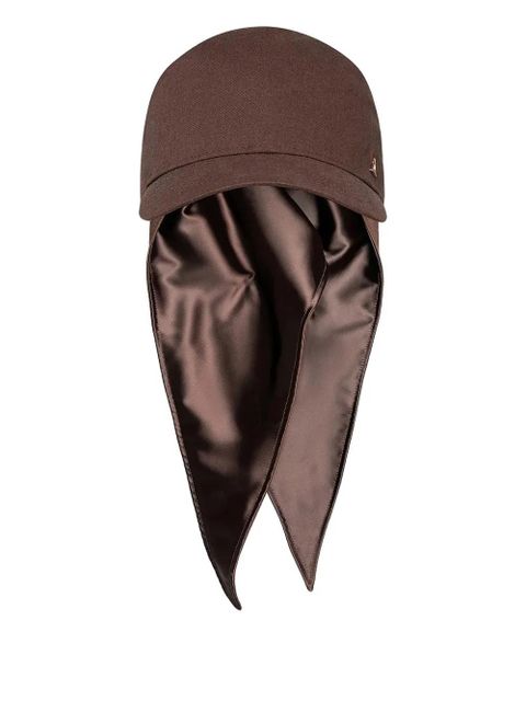 Manière De Voir Arianne scarf-detail cap - Brown