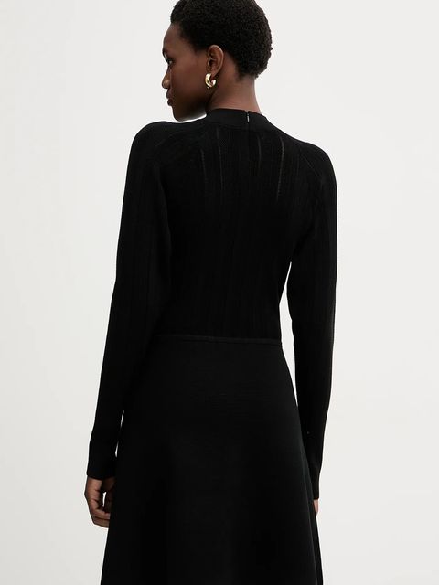 BOSS sukienka kolor czarny mini rozkloszowana 50547906