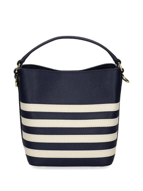 Lauren Ralph Lauren striped leather satchel - Blue