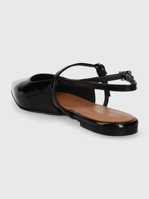 Jonak baleriny skórzane DURA kolor czarny z odkrytą piętą 3400226