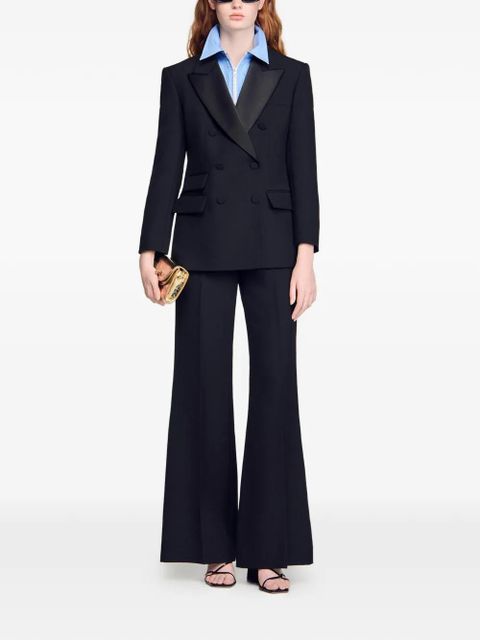 SANDRO satin-lapel double-breasted blazer - Black - zdjęcie produktu nr 2