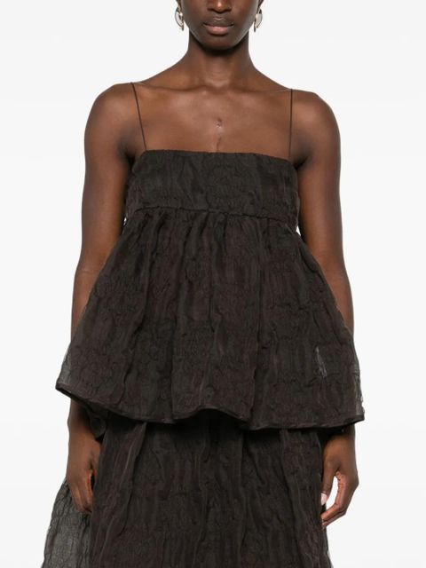 Cecilie Bahnsen Veronica matelassé-effect tank top - Brown