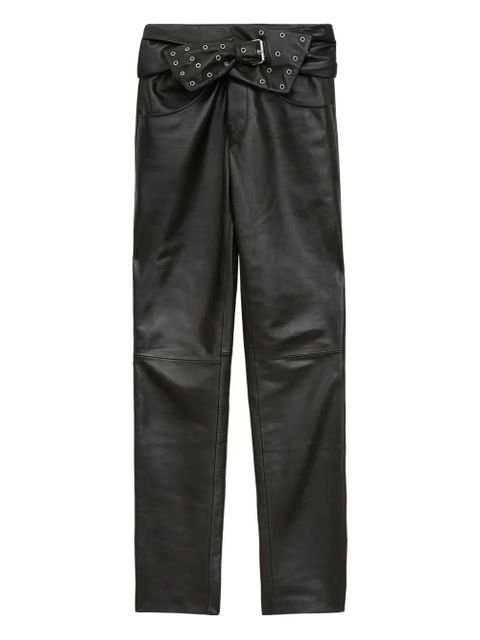 ISABEL MARANT Chazia leather trousers - Black - zdjęcie produktu nr 1