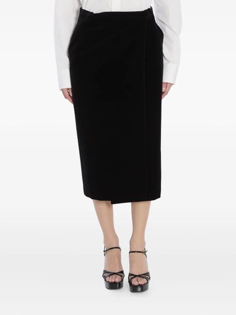 Saint Laurent velvet midi skirt - Black - zdjęcie produktu nr 1