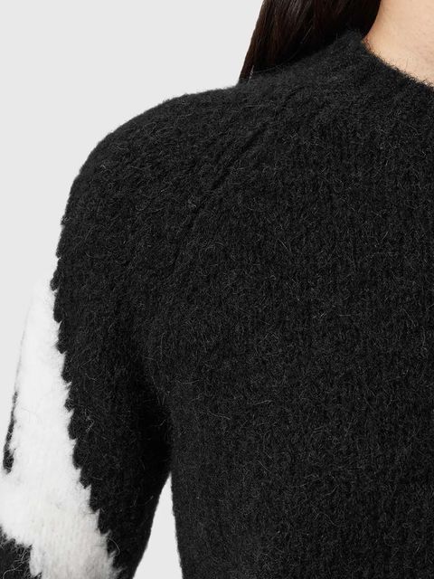 AllSaints sweter z dodatkiem alpaki damski kolor czarny W088KD