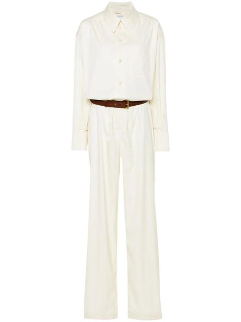 Saint Laurent long-sleeve belted jumpsuit - Neutrals - zdjęcie produktu nr 1