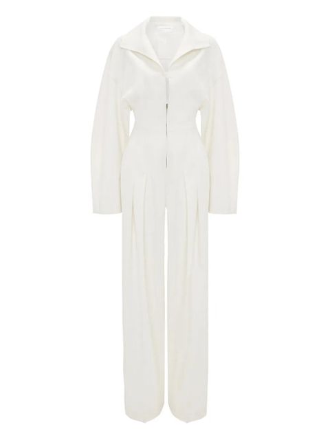 Victoria Beckham pleated tab-detail jumpsuit - Neutrals - zdjęcie produktu nr 1