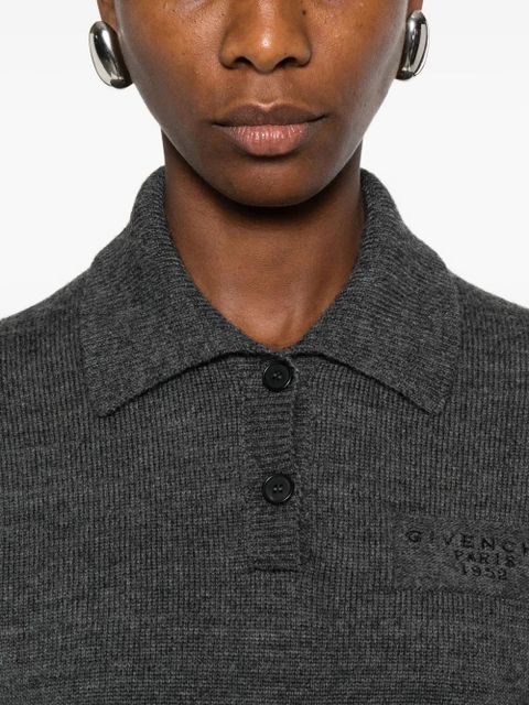 Givenchy short-sleeve logo polo-neck knitwear - Grey