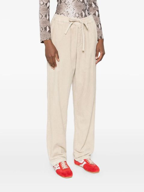ISABEL MARANT drawstring corduroy straight trousers - Neutrals