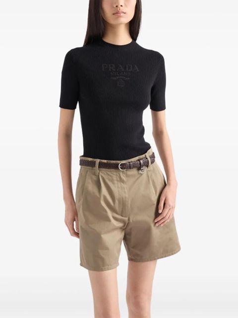 Prada ribbed cotton sweater - Black