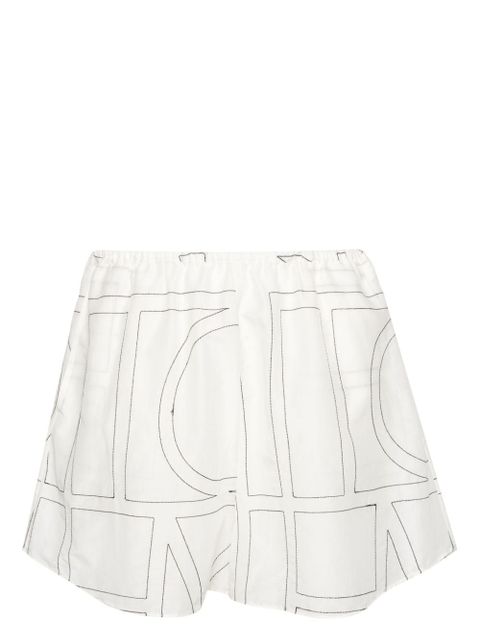TOTEME monogram-embroidered shorts - White - zdjęcie produktu nr 1