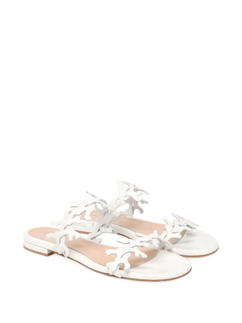 Gianvito Rossi 10mm Ocean coral-embellishments flat sandals - White - zdjęcie produktu nr 1