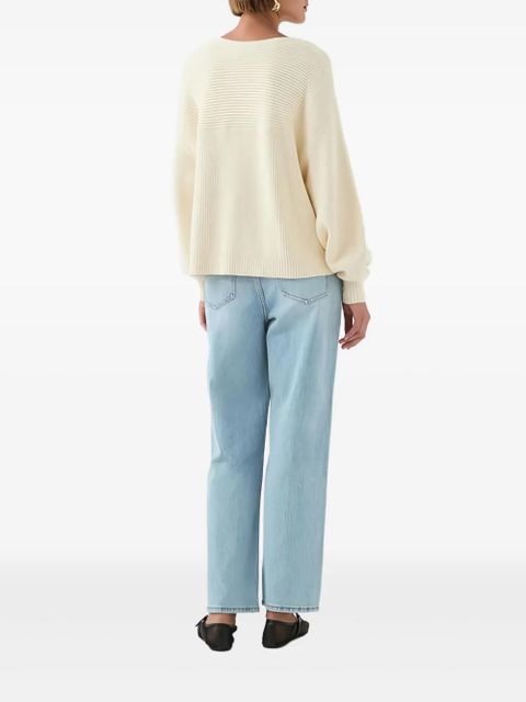 Aje logo-embroidery long-sleeve sweater - Neutrals