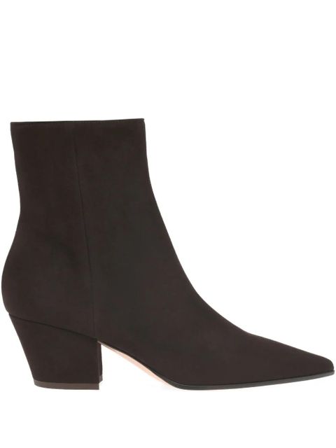 Gianvito Rossi 55mm Keinna pointed-toe block-heel boots - Brown - zdjęcie produktu nr 1