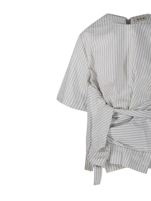 Róhe striped tie blouse - White