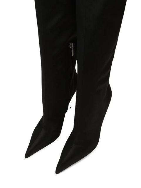 Dolce & Gabbana logo-plaque leather boots - Black