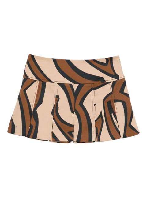 PUCCI graphic-print pleated mini skirt - Neutrals - zdjęcie produktu nr 1