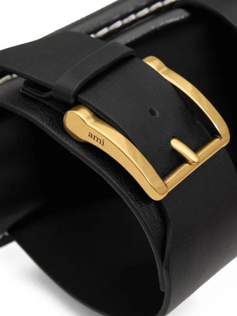 AMI Paris buckle leather sandals - Black