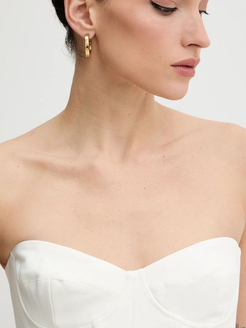 Bardot top damska kolor beżowy gładka 60213TB2