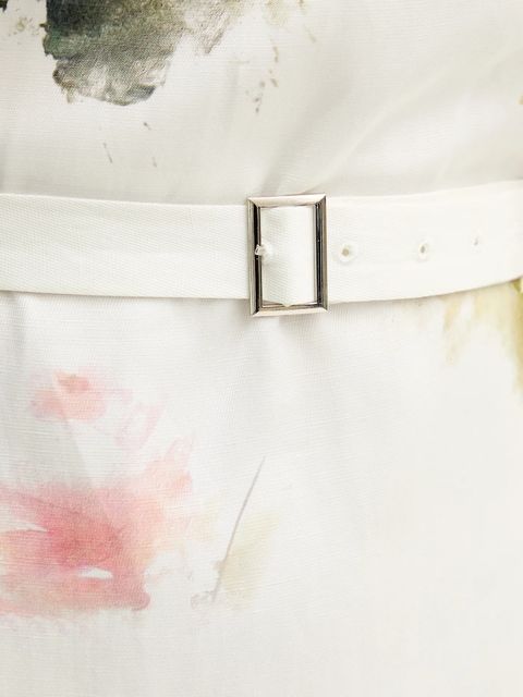 Silvian Heach sukienka z dodatkiem lnu HALCYON