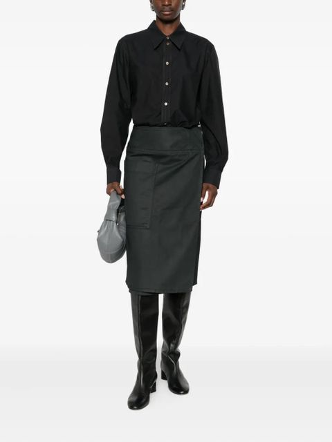 LEMAIRE pocket midi straight skirt - Black