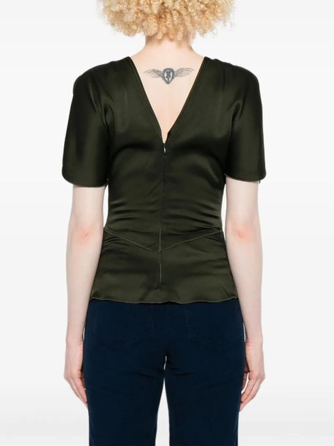 Victoria Beckham draped-sleeve blouse - Green